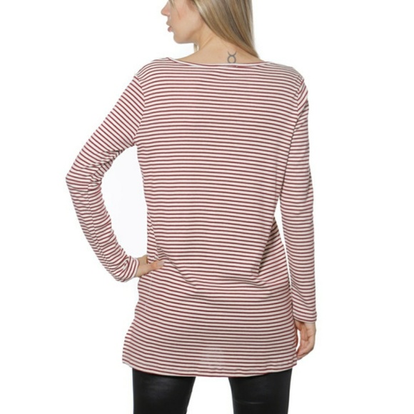 ❤ Wine Oatmeal Stripes w/ pockets❤ - Picture 3 of 4